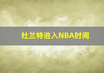 杜兰特进入NBA时间