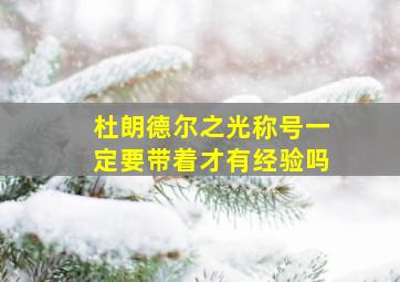 杜朗德尔之光称号一定要带着才有经验吗