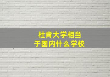 杜肯大学相当于国内什么学校