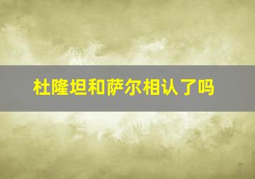 杜隆坦和萨尔相认了吗