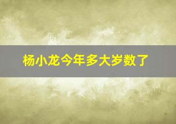 杨小龙今年多大岁数了