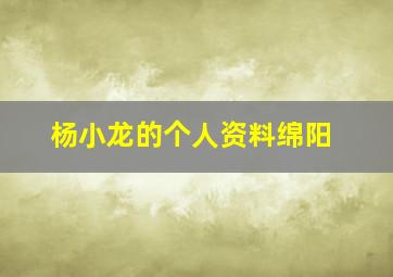 杨小龙的个人资料绵阳