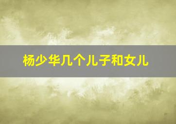 杨少华几个儿子和女儿