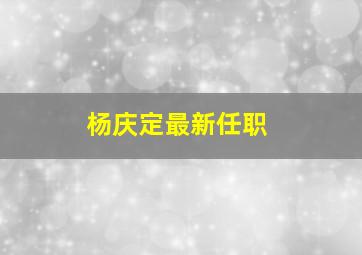 杨庆定最新任职