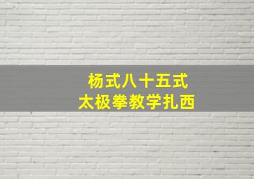 杨式八十五式太极拳教学扎西