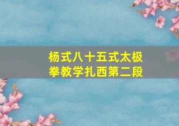 杨式八十五式太极拳教学扎西第二段