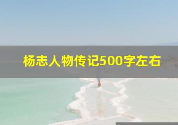 杨志人物传记500字左右