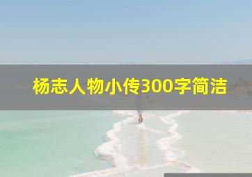 杨志人物小传300字简洁