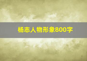 杨志人物形象800字