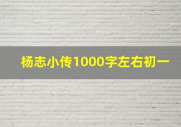 杨志小传1000字左右初一