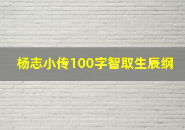 杨志小传100字智取生辰纲