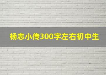 杨志小传300字左右初中生