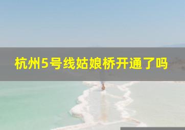 杭州5号线姑娘桥开通了吗