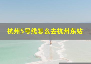 杭州5号线怎么去杭州东站