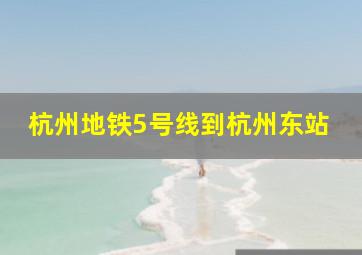 杭州地铁5号线到杭州东站