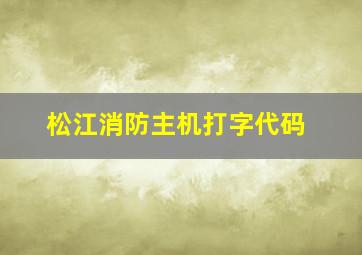 松江消防主机打字代码