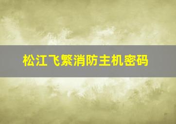 松江飞繁消防主机密码