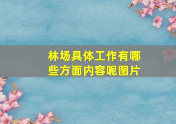 林场具体工作有哪些方面内容呢图片