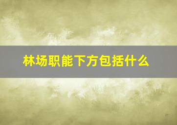 林场职能下方包括什么