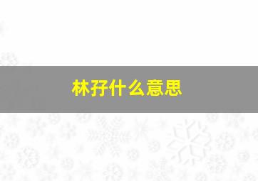 林孖什么意思