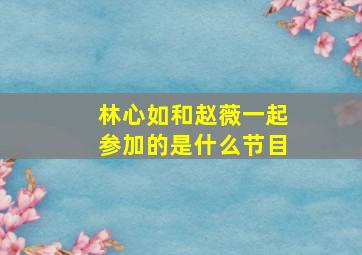 林心如和赵薇一起参加的是什么节目