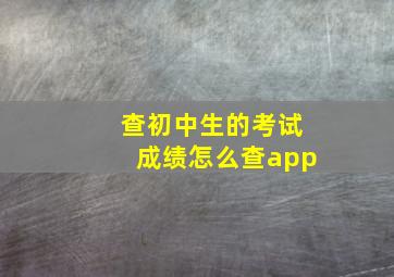 查初中生的考试成绩怎么查app