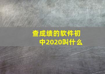 查成绩的软件初中2020叫什么