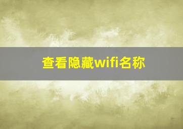 查看隐藏wifi名称