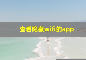 查看隐藏wifi的app