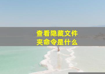 查看隐藏文件夹命令是什么