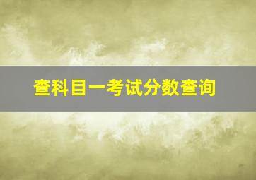 查科目一考试分数查询