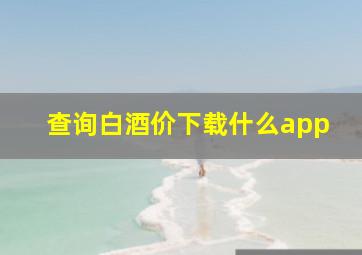 查询白酒价下载什么app