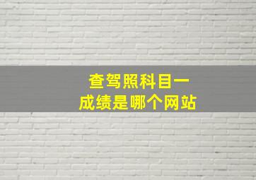 查驾照科目一成绩是哪个网站