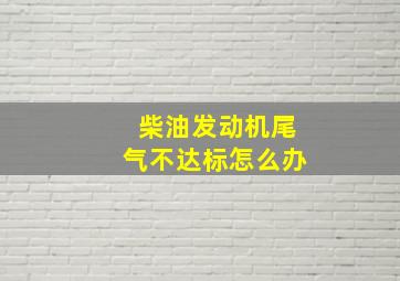 柴油发动机尾气不达标怎么办