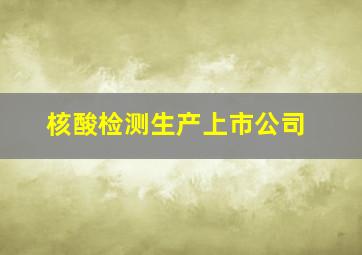 核酸检测生产上市公司