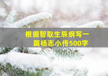 根据智取生辰纲写一篇杨志小传500字