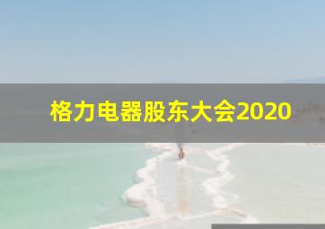 格力电器股东大会2020