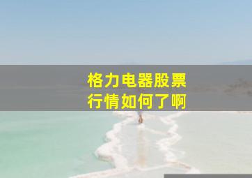 格力电器股票行情如何了啊