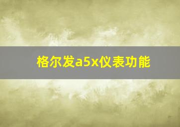 格尔发a5x仪表功能