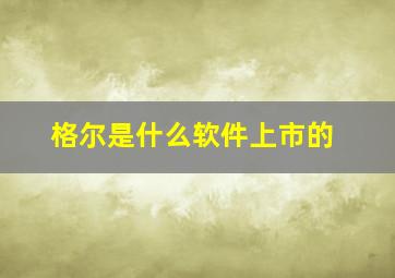 格尔是什么软件上市的