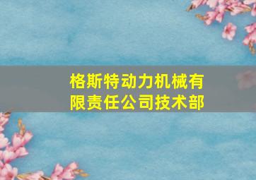 格斯特动力机械有限责任公司技术部