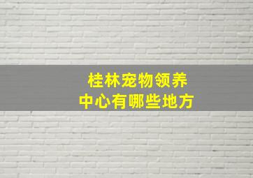 桂林宠物领养中心有哪些地方