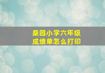 桑园小学六年级成绩单怎么打印