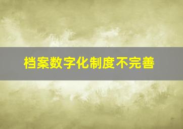 档案数字化制度不完善