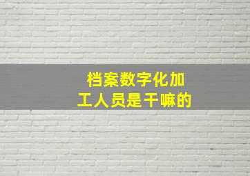 档案数字化加工人员是干嘛的