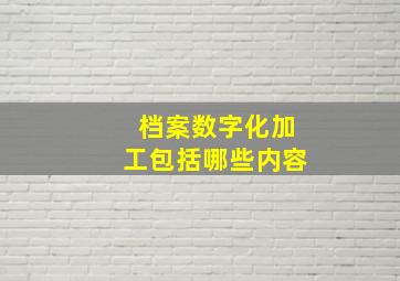 档案数字化加工包括哪些内容