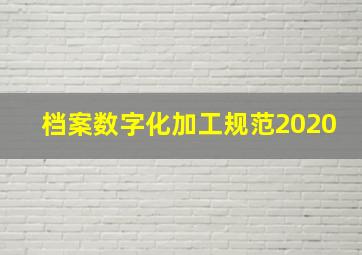 档案数字化加工规范2020