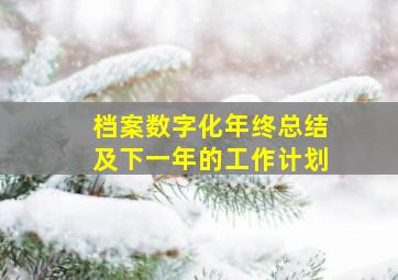 档案数字化年终总结及下一年的工作计划