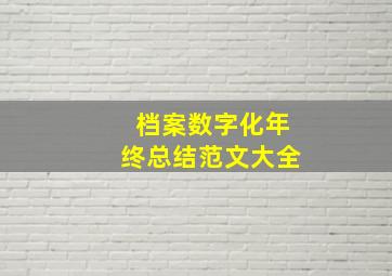 档案数字化年终总结范文大全