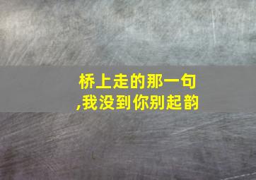 桥上走的那一句,我没到你别起韵